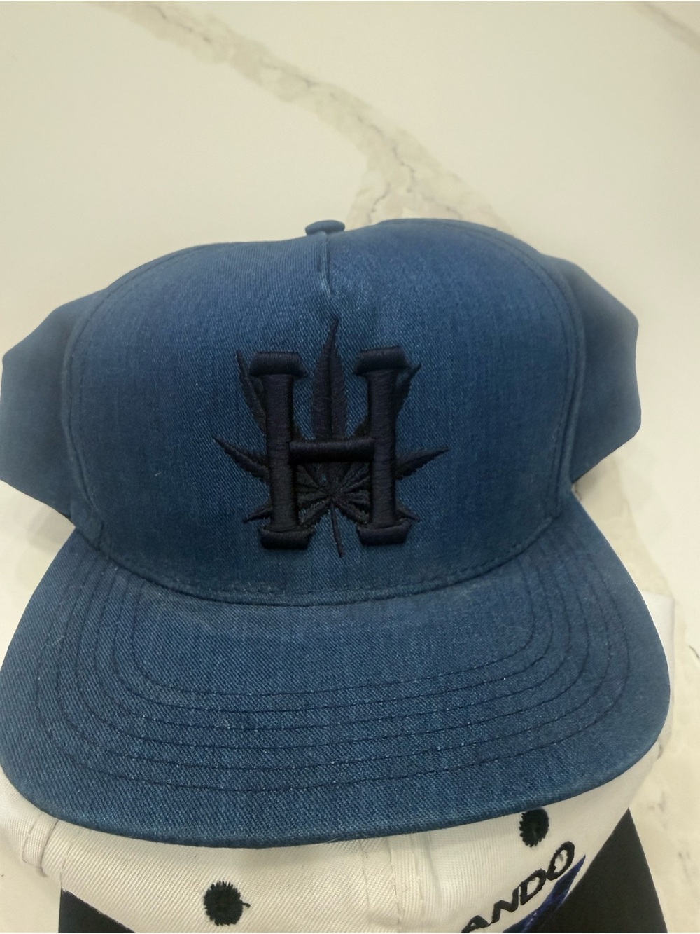 Snoop Dogg Huff Navy Blue Embroidered H Logo Snapback Hat